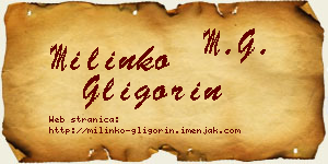 Milinko Gligorin vizit kartica